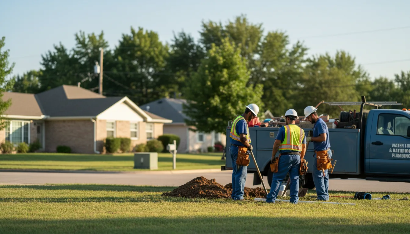 Residential water line and bathroom plumbing service in Forgan, OK